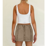 Casual Solid Color Pleated Skirts ASL-6688