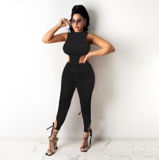 Sexy Irregular Tops And Bandage Pants 2 Piece Set QZX-6284