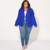 Plus Size Solid Lapel Long Sleeve Small Blazer Jacket NNWF-7899