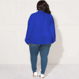 Plus Size Solid Lapel Long Sleeve Small Blazer Jacket NNWF-7899
