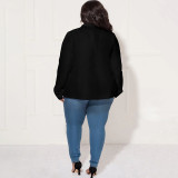 Plus Size Solid Lapel Long Sleeve Small Blazer Jacket NNWF-7899