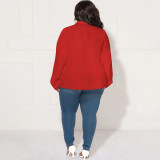 Plus Size Solid Lapel Long Sleeve Small Blazer Jacket NNWF-7899