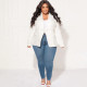 Plus Size Solid Lapel Long Sleeve Small Blazer Jacket NNWF-7899