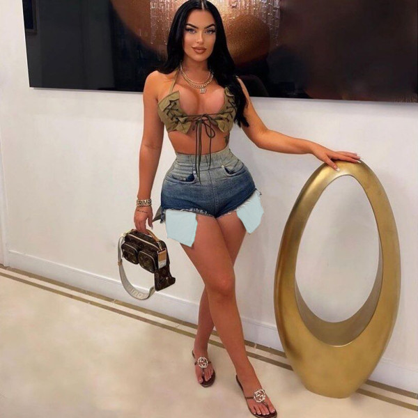 Denim Multi-Pocket Gradient Shorts MEM-88507