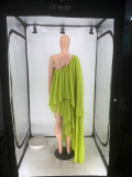 Sexy Chiffon Single Shoulder Irregular Dress(Without Headscar) ZDF-31285
