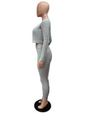 Solid Knit Sweater Slim Cardigan Three Piece Set QXTF-8207