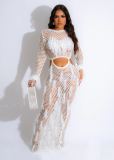 Knit Hollow Out Tassel Beach Dress TR-1275