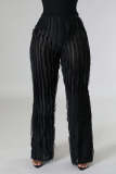Solid See Through High Waist Loose Pants ME-8420