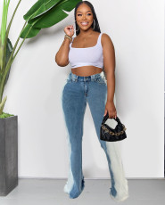 Gradient Color Blocking Micro Flared Jeans ME-8418