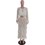 Knit Hollow Out Tassel Beach Dress TR-1275