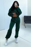 Solid Long Sleeve Hooded Plush Sweatshirt 2 Piece Set SSNF-211333