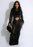 Knit Hollow Out Tassel Beach Dress TR-1275