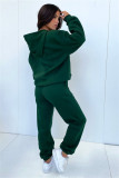 Solid Long Sleeve Hooded Plush Sweatshirt 2 Piece Set SSNF-211333