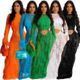 Knit Hollow Out Tassel Beach Dress TR-1275