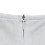 Solid Deep V Neck Feather Patchwork Romper BY-6592