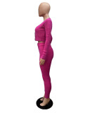 Solid Knit Sweater Slim Cardigan Three Piece Set QXTF-8207