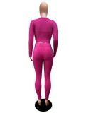 Solid Knit Sweater Slim Cardigan Three Piece Set QXTF-8207