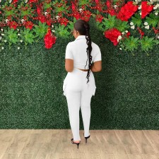Casual Short Sleeve Shirt And Pant 2 Piece Set XMF-305