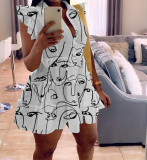 Fashion Print Sleeveless Mini Dress OMY-11020