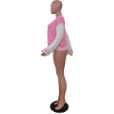 Color Blocking Long Sleeve Knits Jacket Coats TR-1276