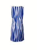 Sleeveless Print Slit Tops Shorts Two Piece Set SH-390574