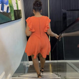 Plus Size V Neck Solid Color Romper NY-10550