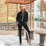 Casual Patchwork Off Shoulder Sport Pants Suit SFY-2342