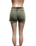 Fashion Denim Pleated Ultra-short Culottes QXTF-8205
