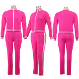 Casual Patchwork Off Shoulder Sport Pants Suit SFY-2342