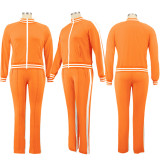 Casual Patchwork Off Shoulder Sport Pants Suit SFY-2342