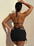 Leopard Print Tie Up Bikinis 3 Piece Set CASF-6594