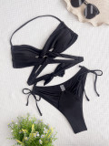 Sexy Backless Patchwork Bikinis Two Piece Set CASF-6570