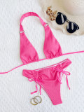 Sexy Solid Bandage Backless Bikinis 2 Piece CASF-6580