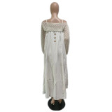 Sweater Shawl And Sling Dress Two-piece Set QYXZ-9137