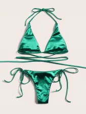 Solid Color Sexy Bandage Bikinis Two Piece Swimsuit CASF-6603