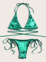 Solid Color Sexy Bandage Bikinis Two Piece Swimsuit CASF-6603