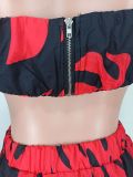 Casusl Print Long Sleeve Three Piece Shorts Set YD-8757