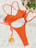Solid Color Backless Bandage One Piece Swiimsuit CASF-6595