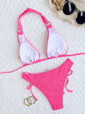 Sexy Solid Bandage Backless Bikinis 2 Piece CASF-6580
