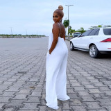 Plus Size Solid Color Sling Wide Leg Jumpsuit NY-10573
