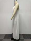 Plus Size Solid Color Sling Wide Leg Jumpsuit NY-10573