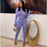 Fashion Long Sleeve Woolen Knit Jumpsuit OSM-4402