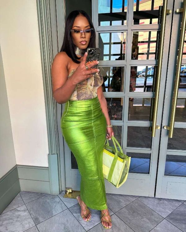 Fashion Zipper Slit Slim Leather Skirt OLYF-OL6130