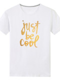 Plus Size Letter Print O Neck T Shirt SXF-30701
