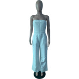Plus Size Solid Color Tube Tops Slim Jumpsuit MK-C3183
