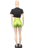 Metallic Candy Color Fashion Shorts BN-9417