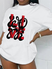 Plus Size Fashion Print Loose T Shirt SXF-30701-2