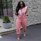 Plus Size Contrast Color Sleeveless Slim Jumpsuit NY-10559
