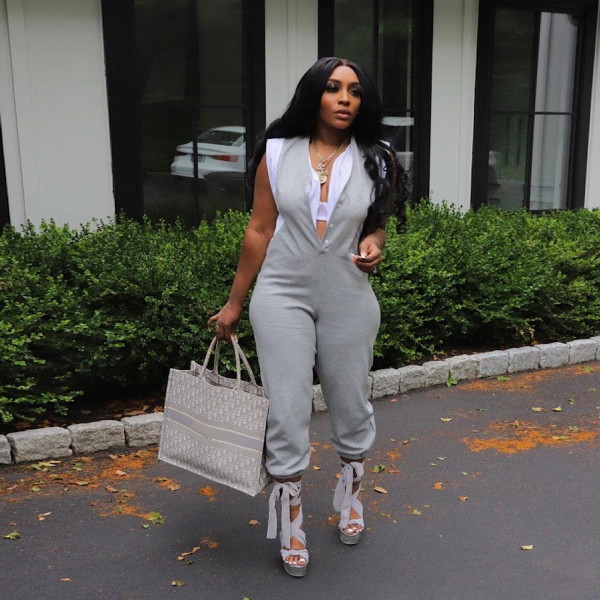 Plus Size Contrast Color Sleeveless Slim Jumpsuit NY-10559