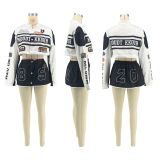 Letter Print RemovableI Jacket Coat V-W8427